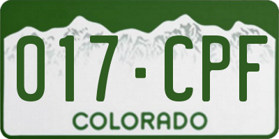 CO license plate 017CPF