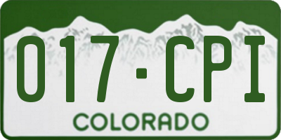 CO license plate 017CPI
