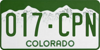 CO license plate 017CPN
