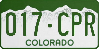 CO license plate 017CPR
