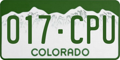 CO license plate 017CPU