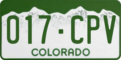 CO license plate 017CPV