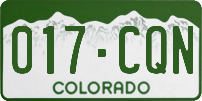 CO license plate 017CQN