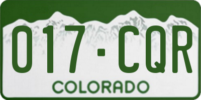 CO license plate 017CQR