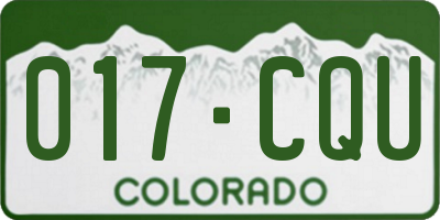 CO license plate 017CQU