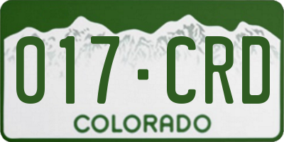 CO license plate 017CRD