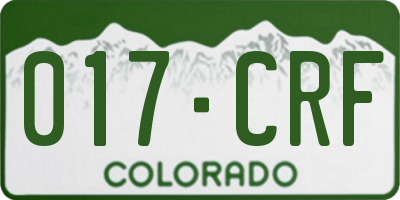 CO license plate 017CRF