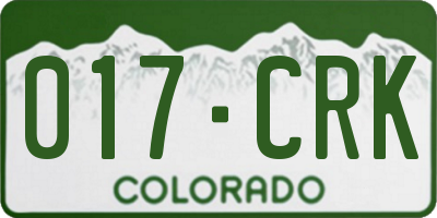 CO license plate 017CRK