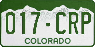 CO license plate 017CRP