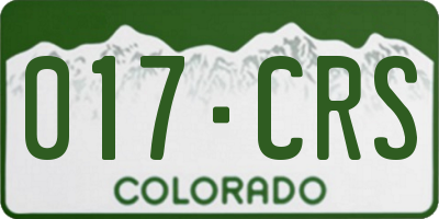CO license plate 017CRS