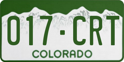 CO license plate 017CRT