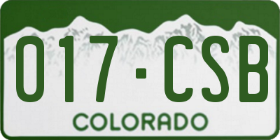 CO license plate 017CSB