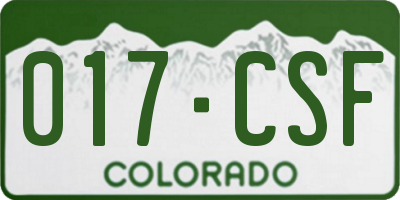 CO license plate 017CSF