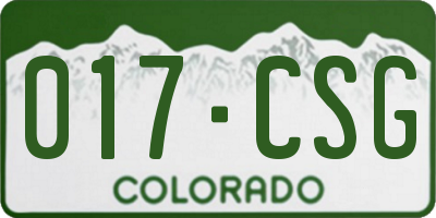 CO license plate 017CSG