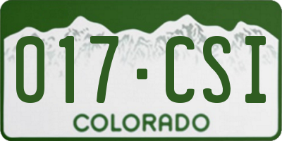 CO license plate 017CSI