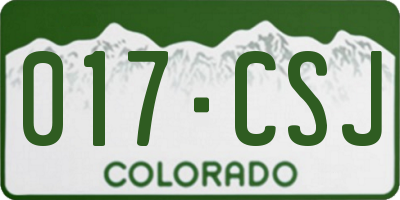 CO license plate 017CSJ