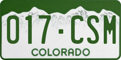 CO license plate 017CSM