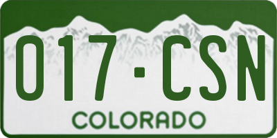 CO license plate 017CSN