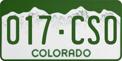 CO license plate 017CSO