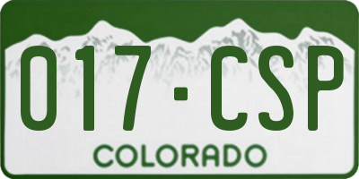 CO license plate 017CSP