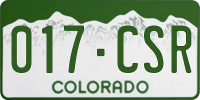 CO license plate 017CSR