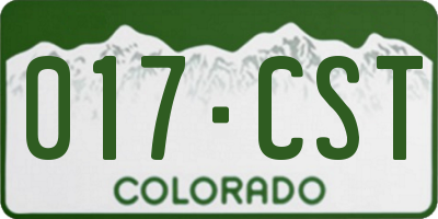 CO license plate 017CST