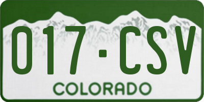 CO license plate 017CSV