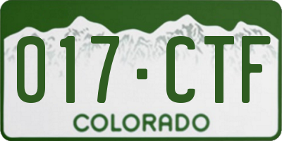 CO license plate 017CTF