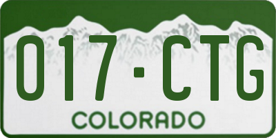 CO license plate 017CTG