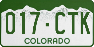 CO license plate 017CTK