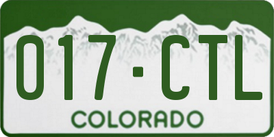 CO license plate 017CTL