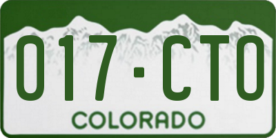 CO license plate 017CTO