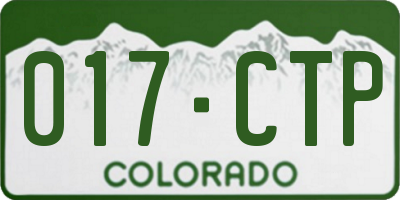 CO license plate 017CTP