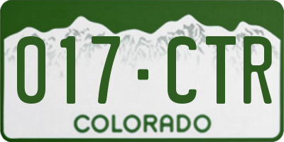 CO license plate 017CTR