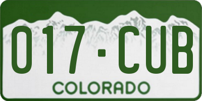 CO license plate 017CUB