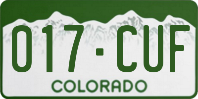 CO license plate 017CUF