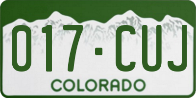 CO license plate 017CUJ