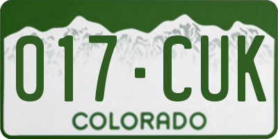 CO license plate 017CUK