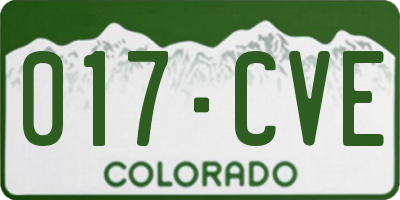 CO license plate 017CVE