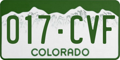 CO license plate 017CVF