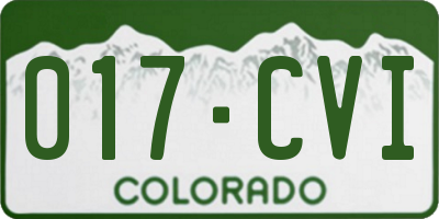 CO license plate 017CVI