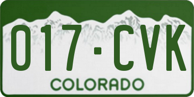 CO license plate 017CVK