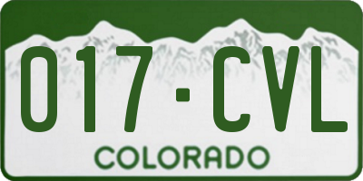 CO license plate 017CVL