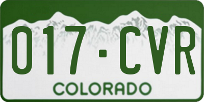 CO license plate 017CVR