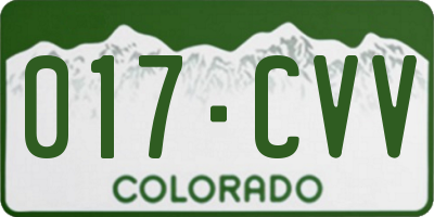 CO license plate 017CVV