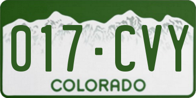 CO license plate 017CVY