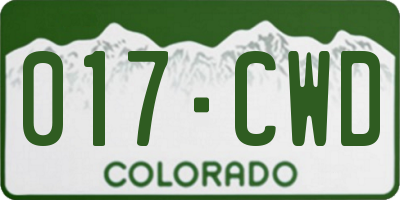 CO license plate 017CWD