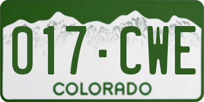 CO license plate 017CWE