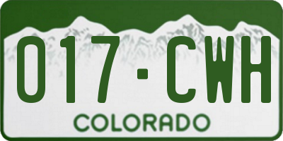 CO license plate 017CWH