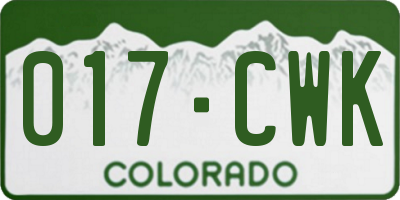 CO license plate 017CWK